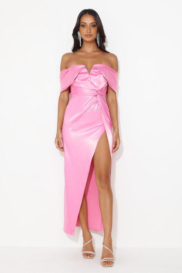 Formal Affair Satin Maxi Dress Pink Product Image