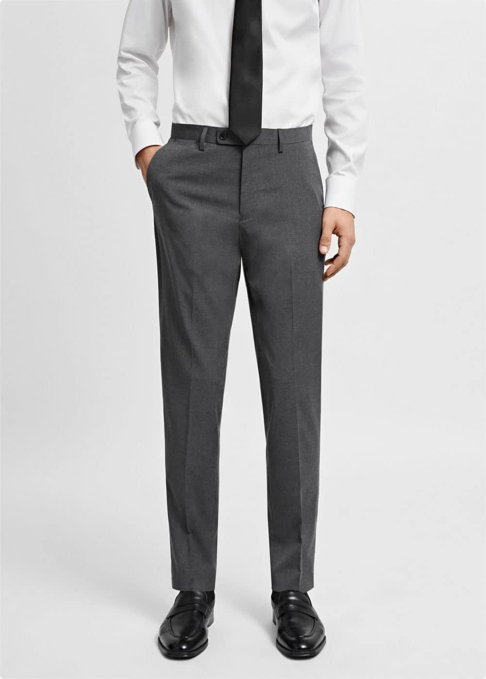 MANGO MAN - Stretch fabric slim-fit suit pants greyMen Product Image