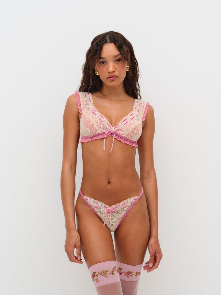 Dauphine Thong Panty — Pink Product Image