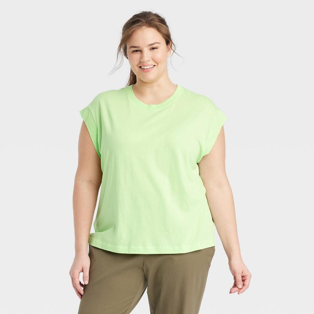 Womens Extended Shoulder T-Shirt - A New Day Lime XXL Product Image