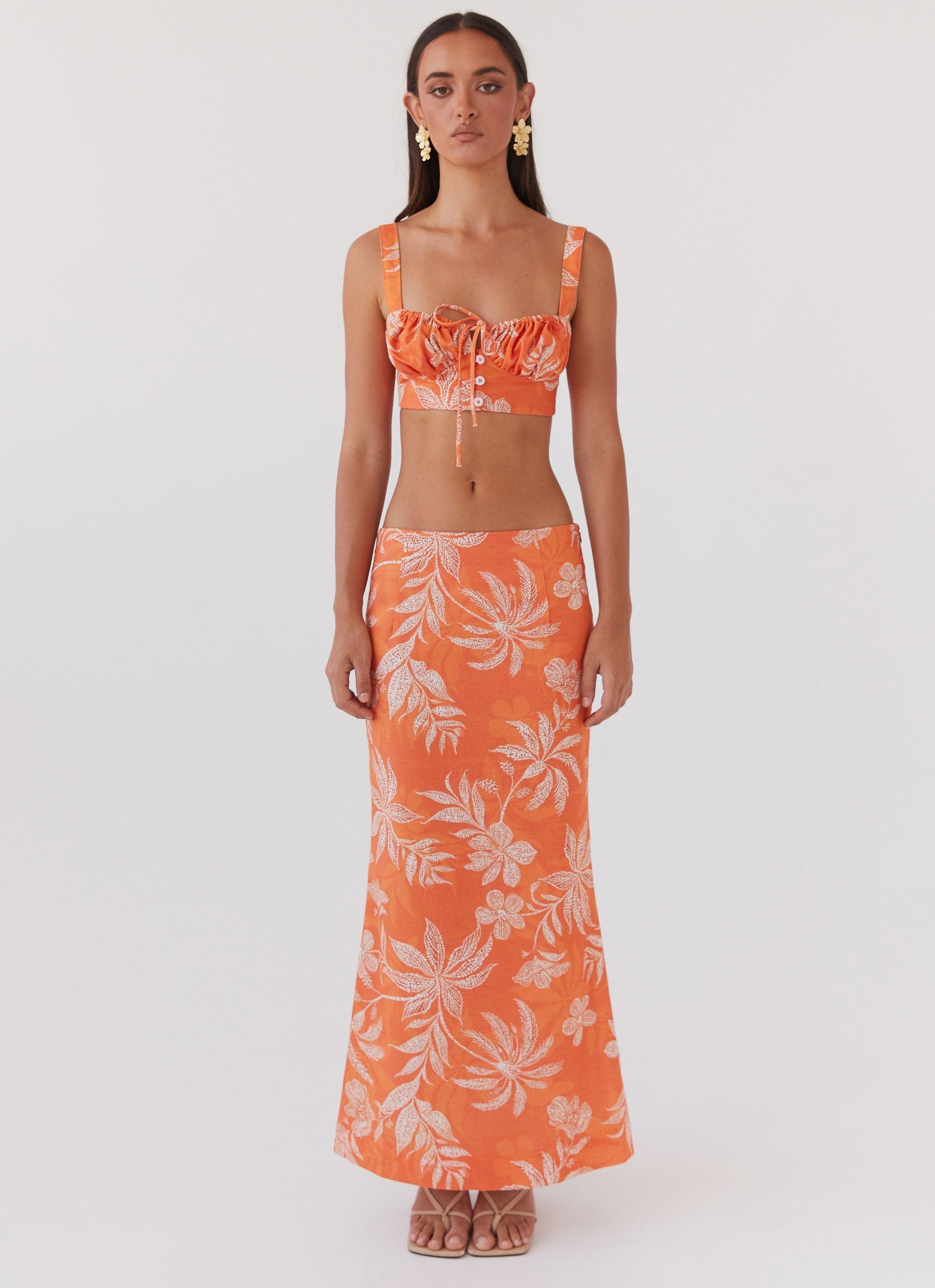 Love From Cabo Linen Top - Tropic Sunset Product Image