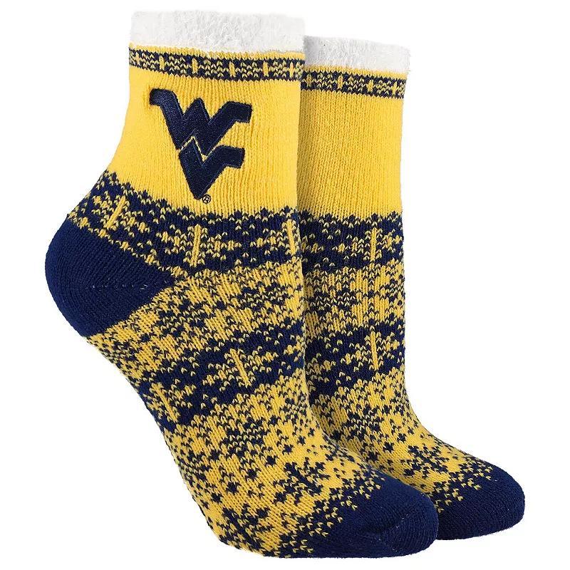 Womens ZooZatz West Virginia Mountaineers Fuzzy Holiday Crew Socks, Blue Product Image