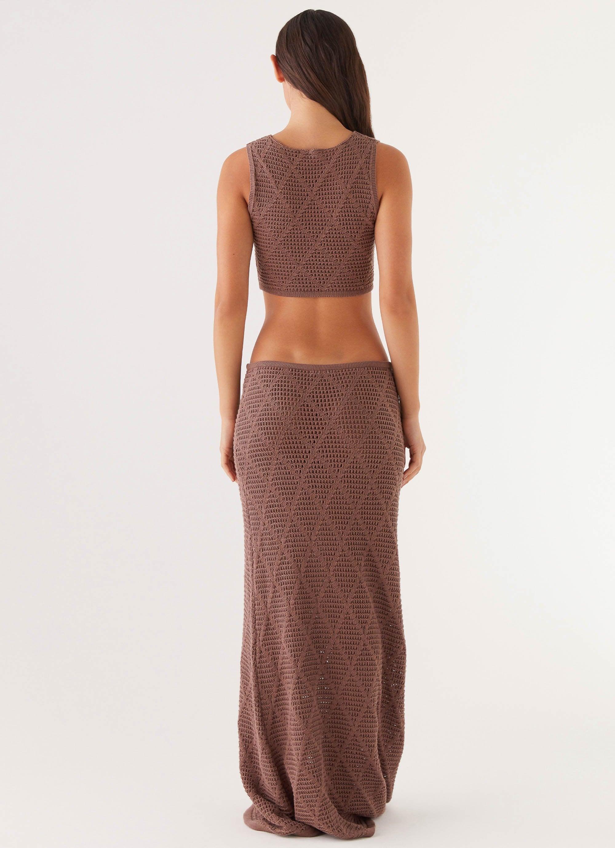 Santonio Crochet Crop Top - Chocolate Product Image