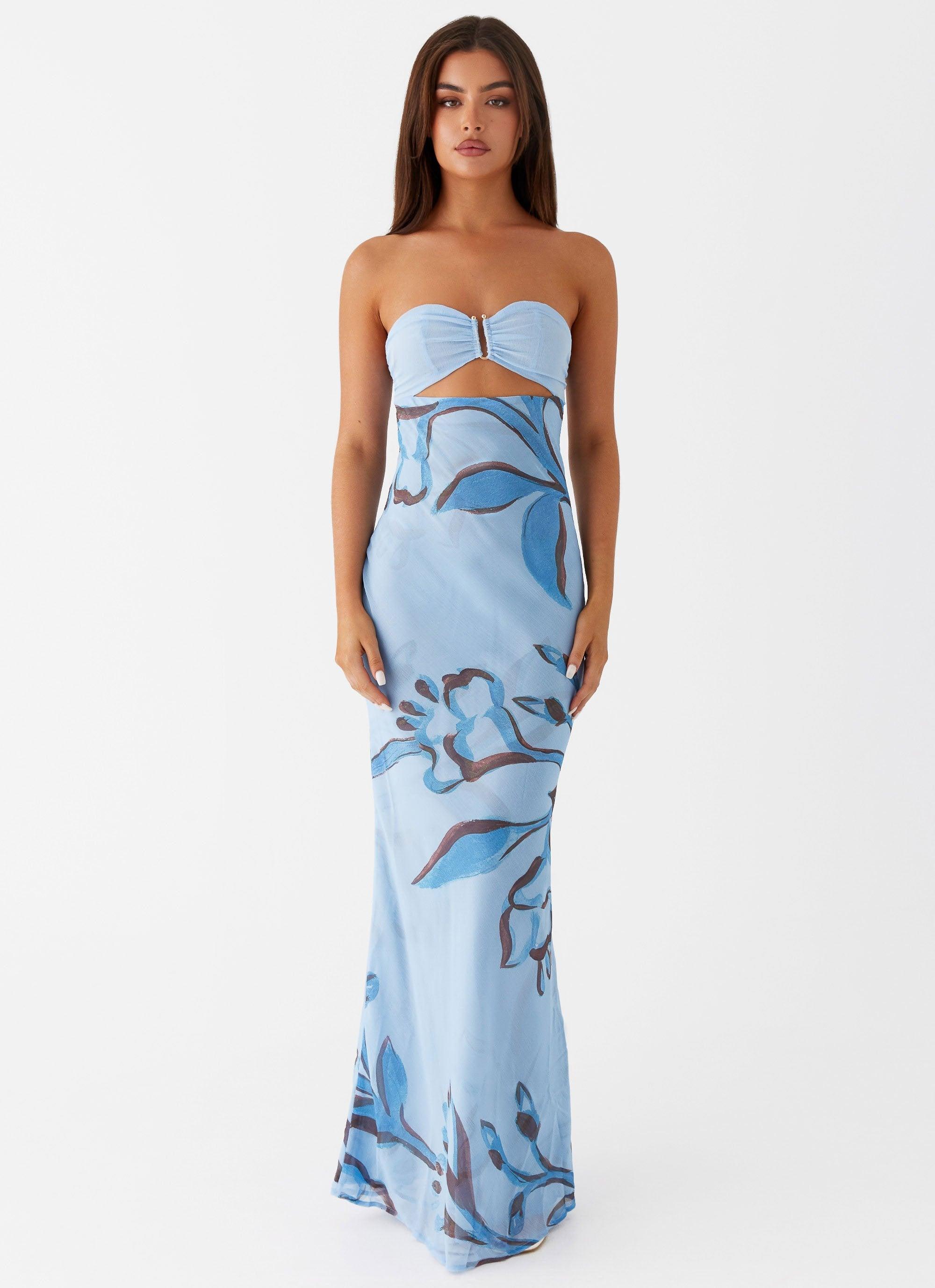 Tropicana Maxi Dress - Blue Floral Product Image