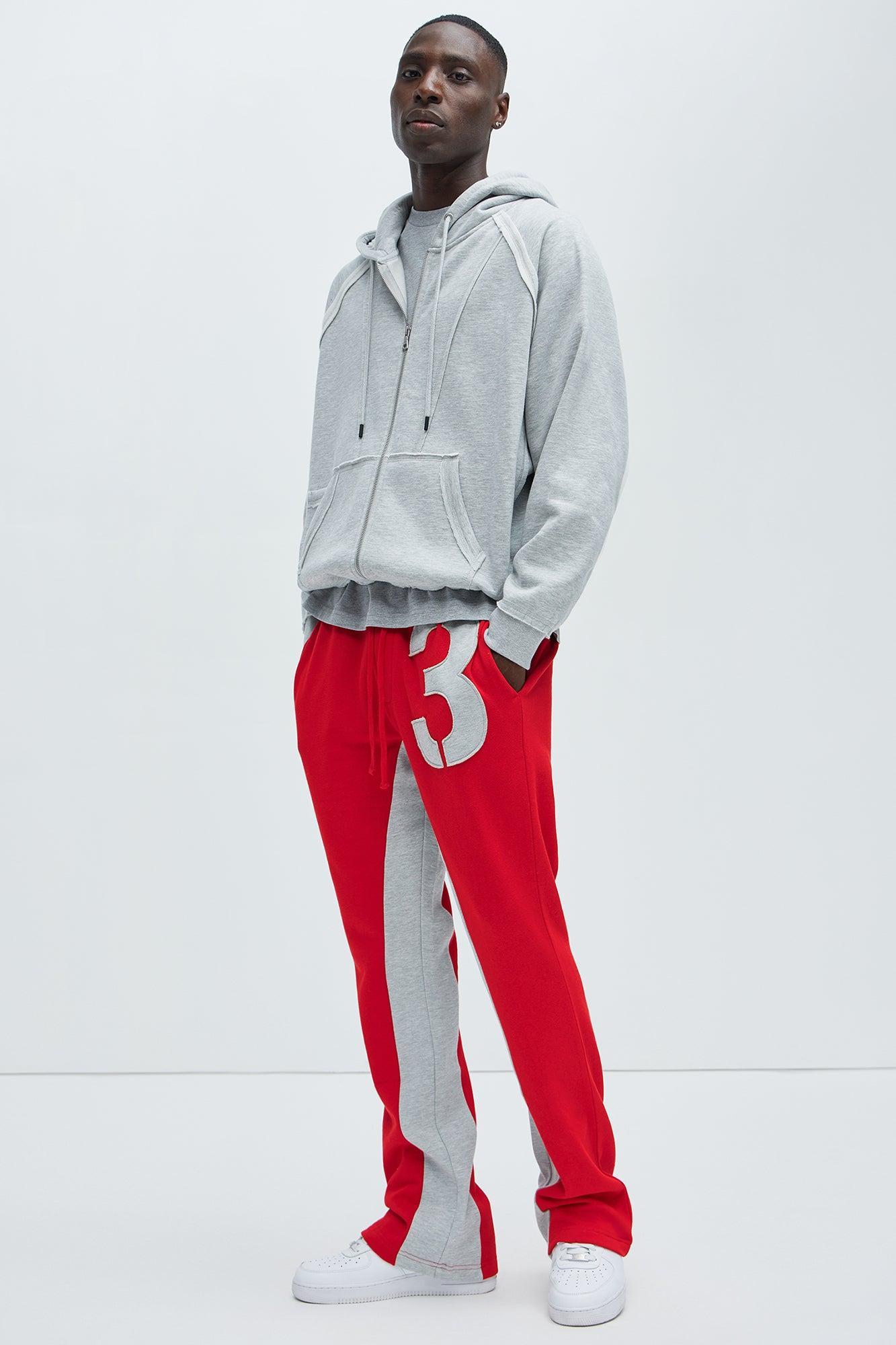 Tyson Number 3 Skinny Flare Sweatpants - Red/combo Product Image