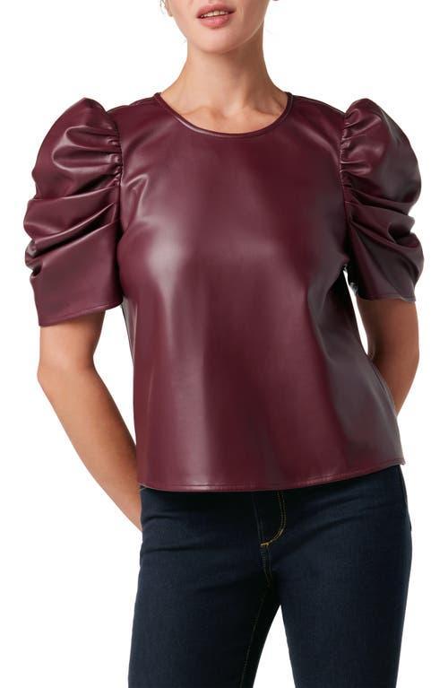 Joes Kira Puff Sleeve Faux Leather Top Product Image