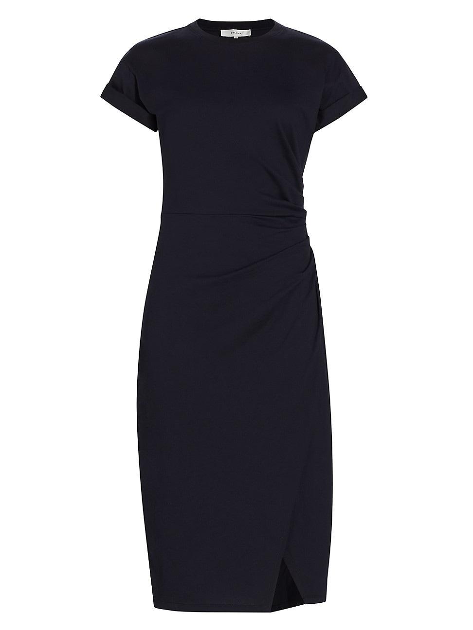 Womens Cotton Wrap-Style Midi-Dress Product Image