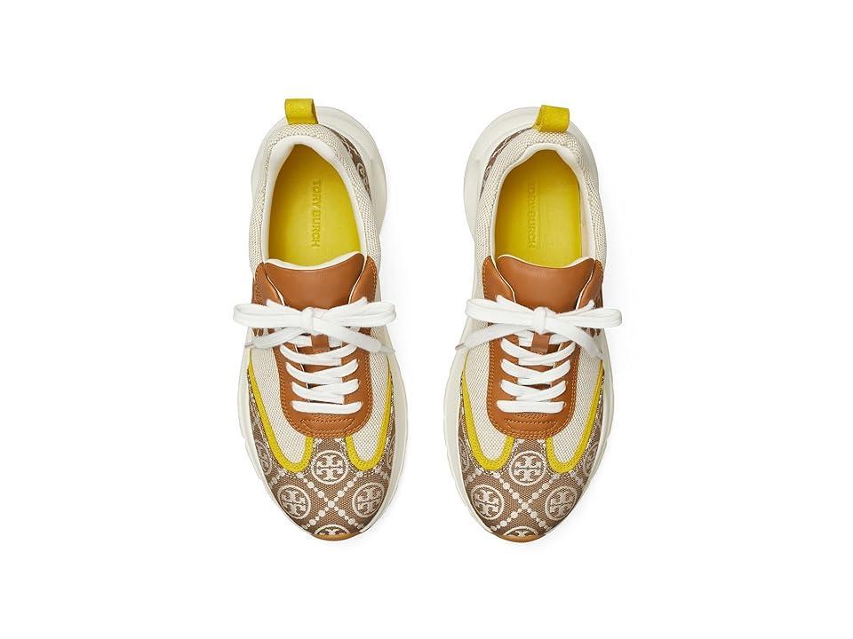 Tory Burch T Monogram Good Luck Trainer (Natural/Inverse Hazel T-Monogram/Tan) Women's Shoes Product Image