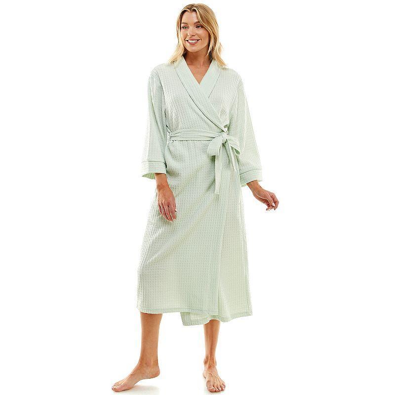 Womens Croft & Barrow Waffle-Knit Kimono Robe Product Image