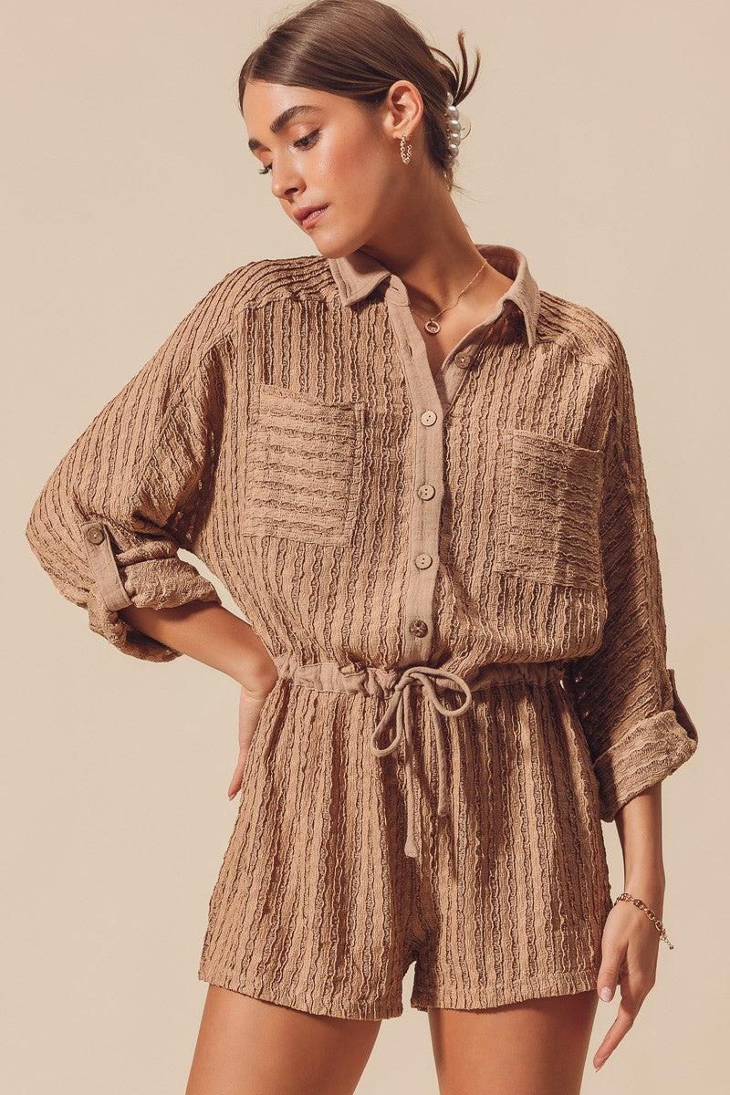 BUTTON FRONT COVER UP ROMPER Product Image