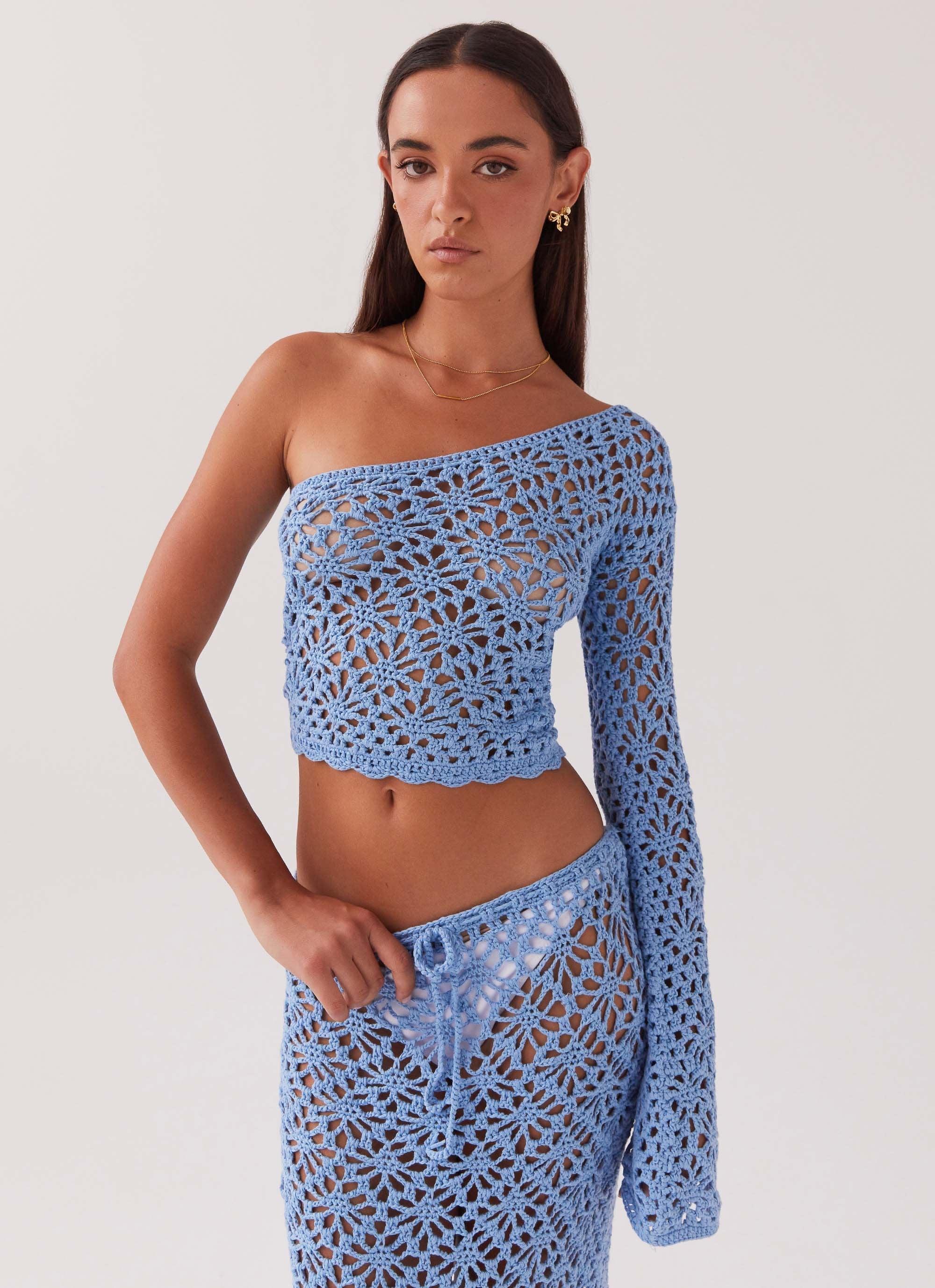 Merliah Crochet Top - Blue Product Image