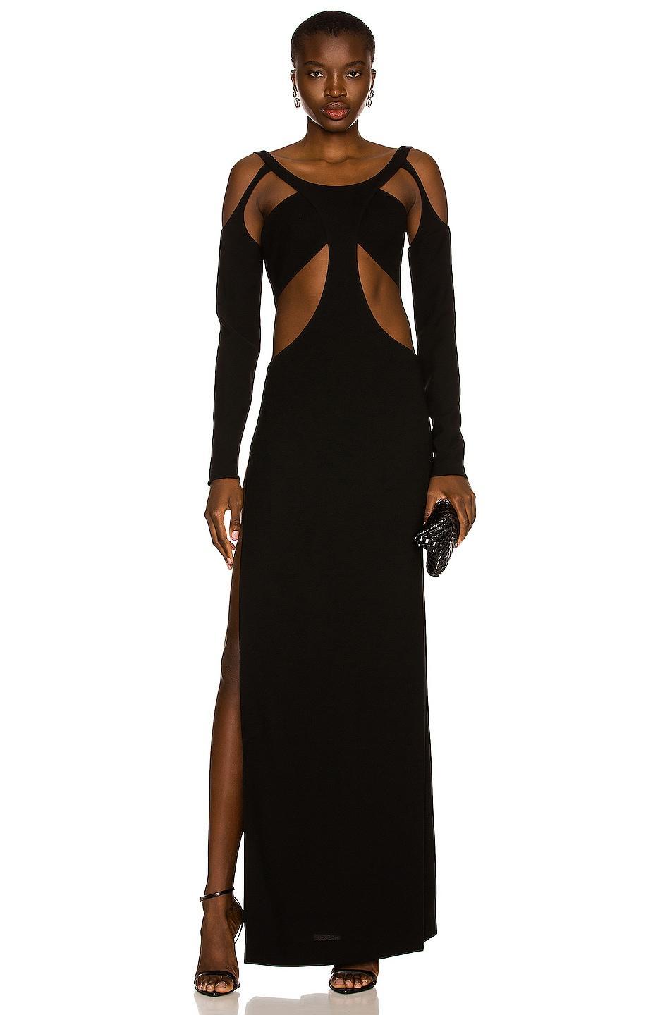 MONOT Cutout Backless Maxi Dress in Black Product Image