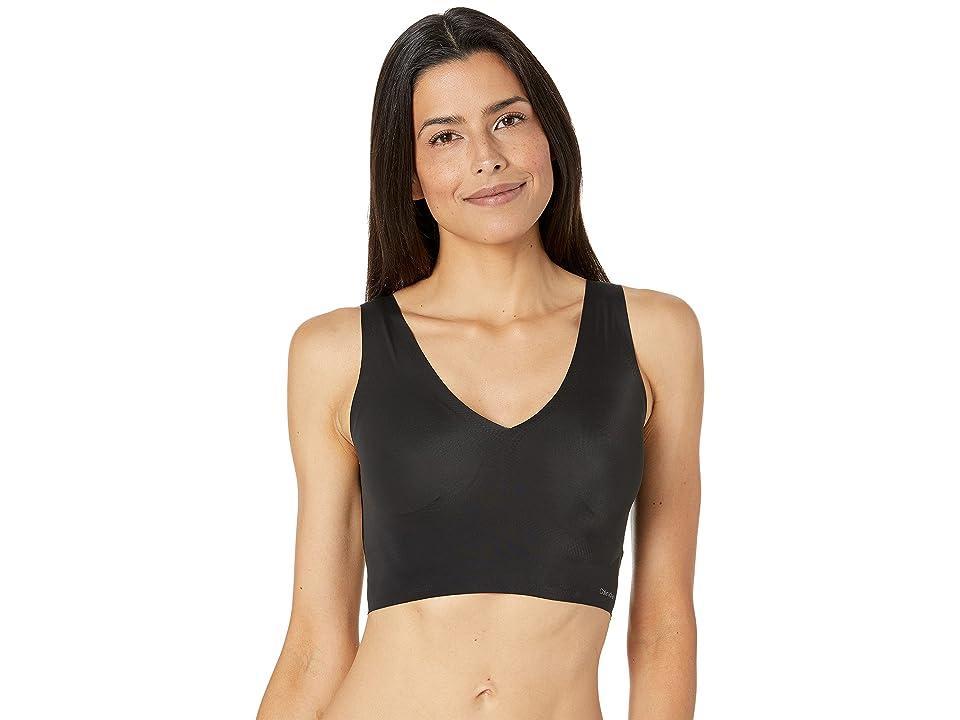 Calvin Klein Invisibles Comfort Lightly Lined V-Neck Bralette QF4708, Womens Black Product Image