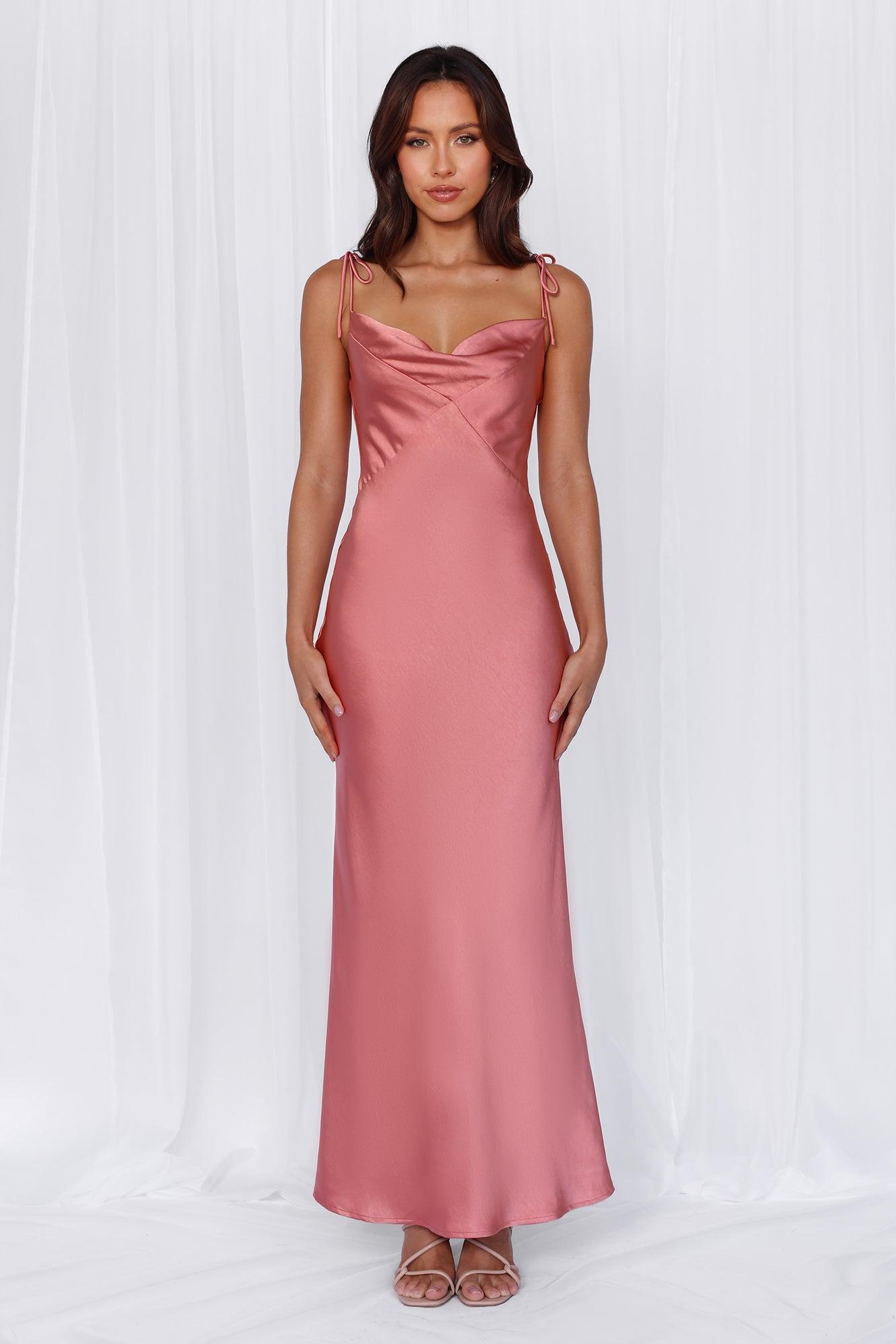 HELLO MOLLY The Penelope Cowl Satin Maxi Dress Rose product image