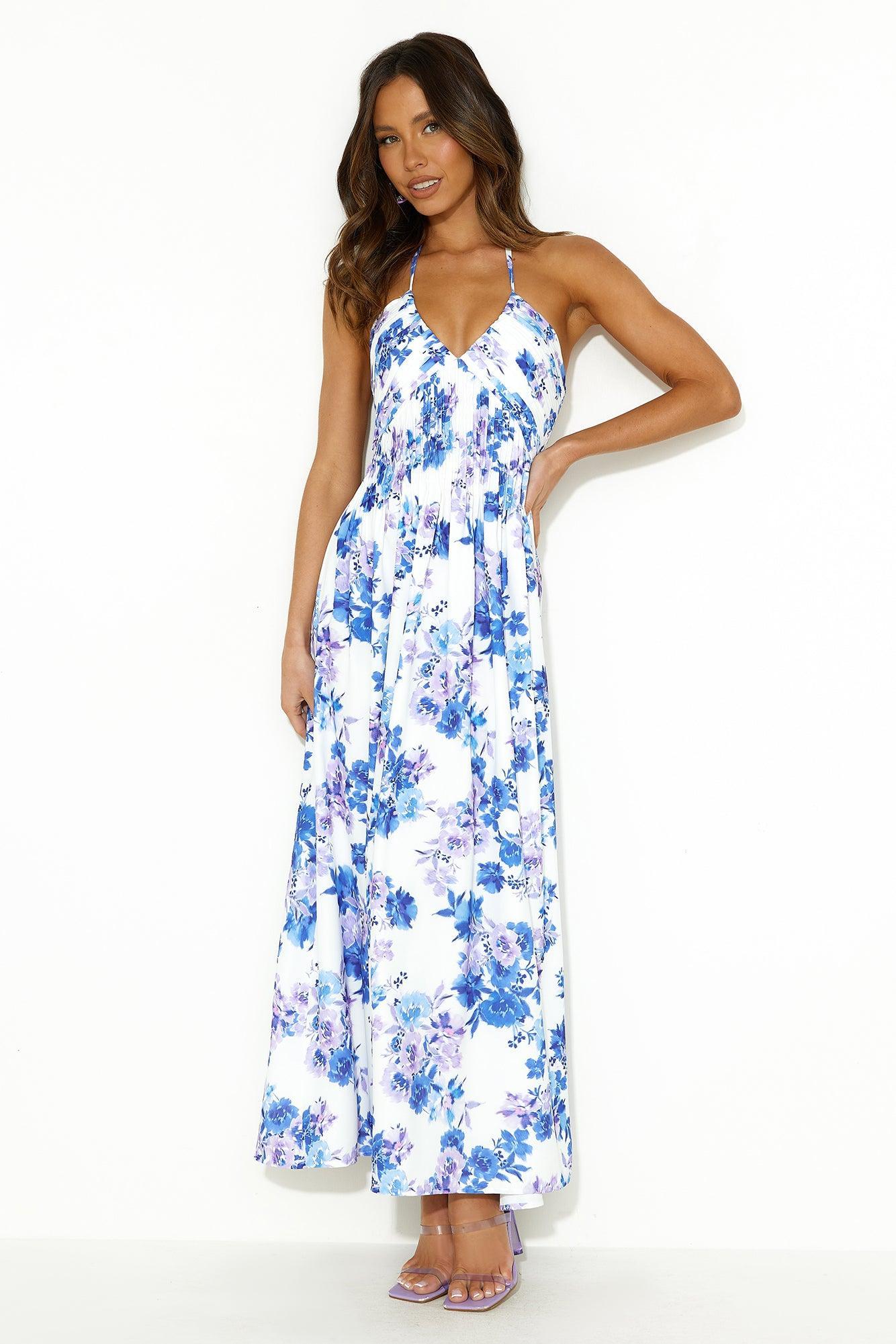 Luxe Escape Maxi Dress Blue Product Image