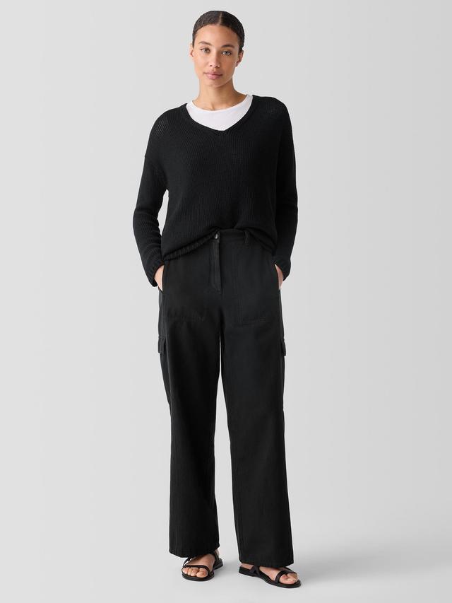 EILEEN FISHER Garment-Dyed Utility Organic Cotton Cargo Pantfemale Product Image