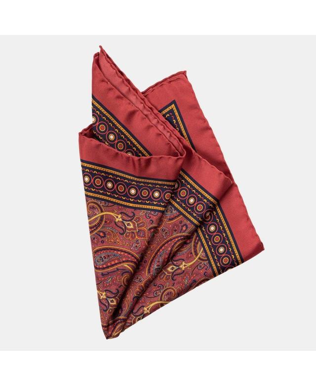 Elizabetta Mens Garibaldi - Large Silk Pocket Square for Men Product Image