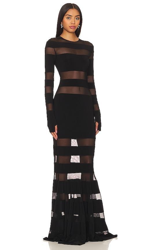 Norma Kamali Spliced Dress Fishtail Gown in Black. Product Image