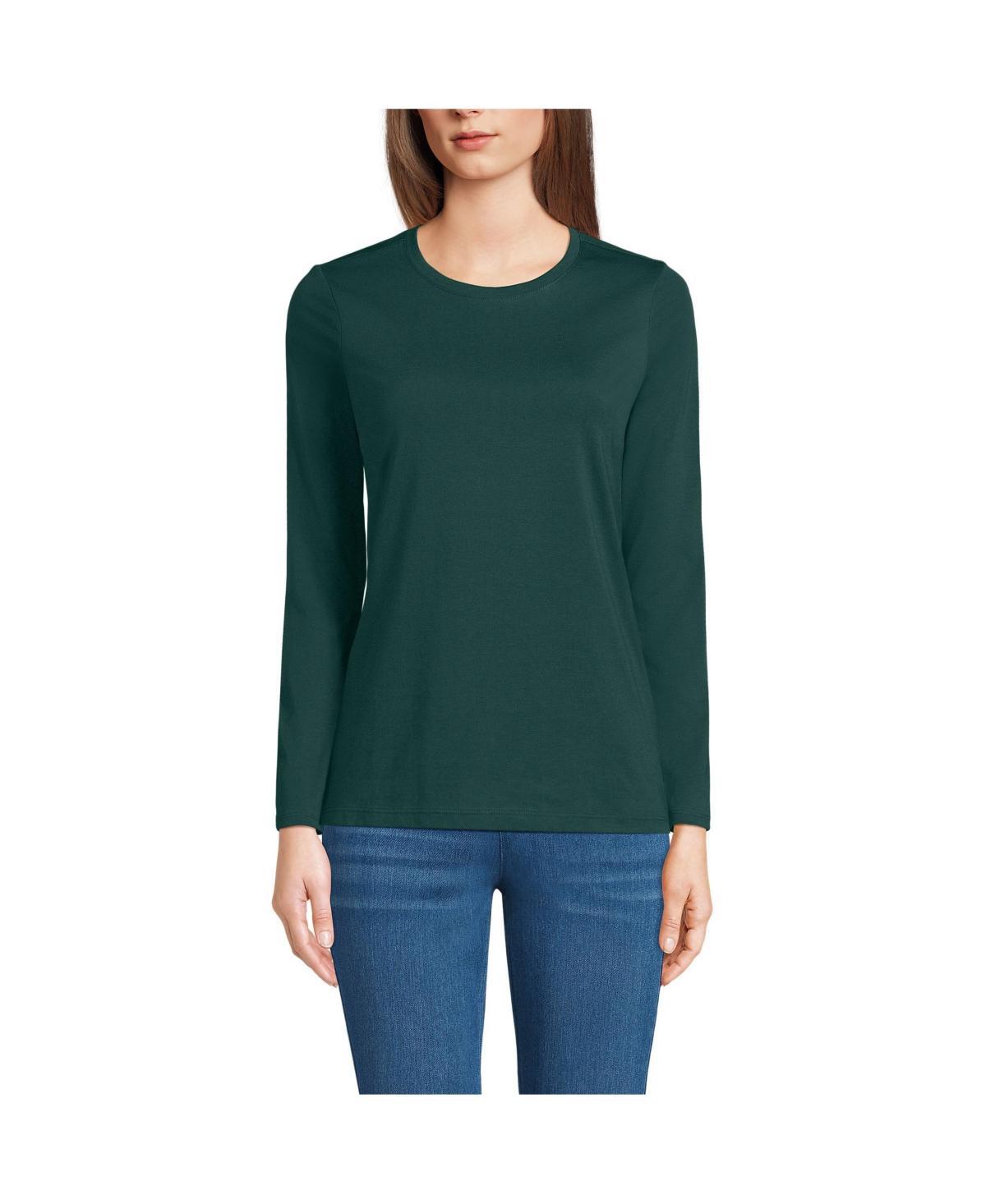 Petite Lands End Relaxed-Fit Supima Cotton Crewneck Tee, Womens Product Image