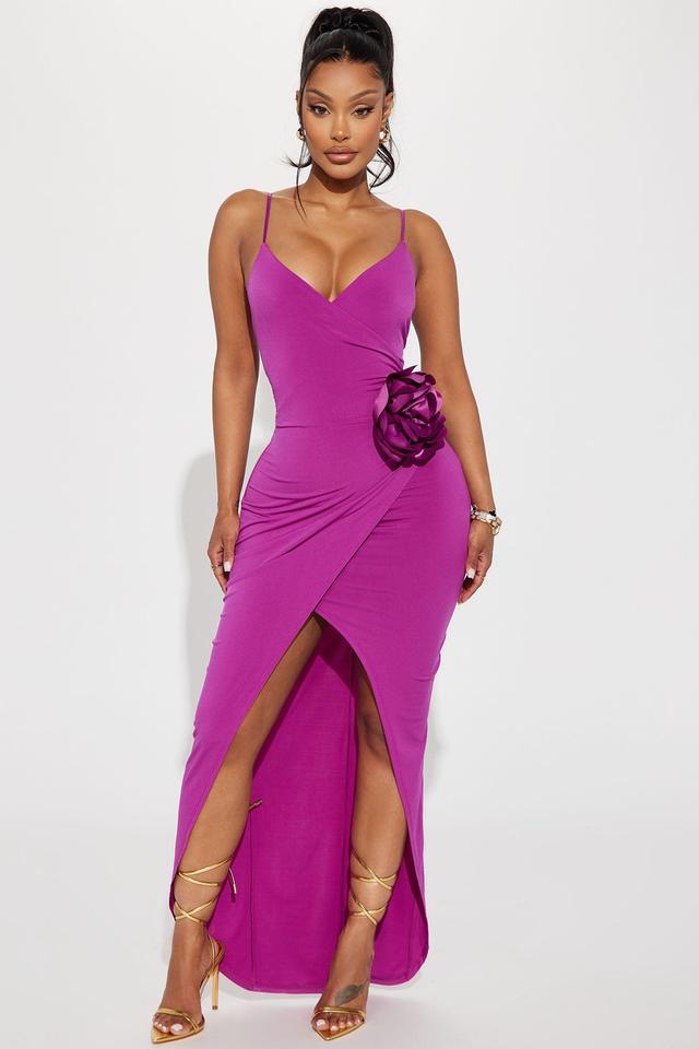 Garner Floral Maxi Dress - Wine Product Image