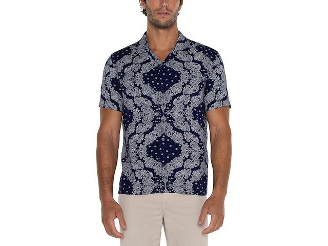 Liverpool Los Angeles Short Sleeve Button Up Camp Shirt (Eclipse Porcelain) Men's Jacket Product Image