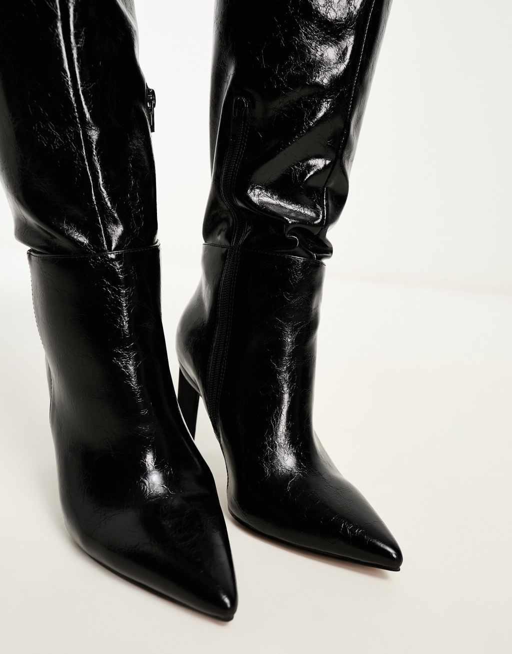 ASOS DESIGN Wide Fit Cancun knee high boots in black Product Image