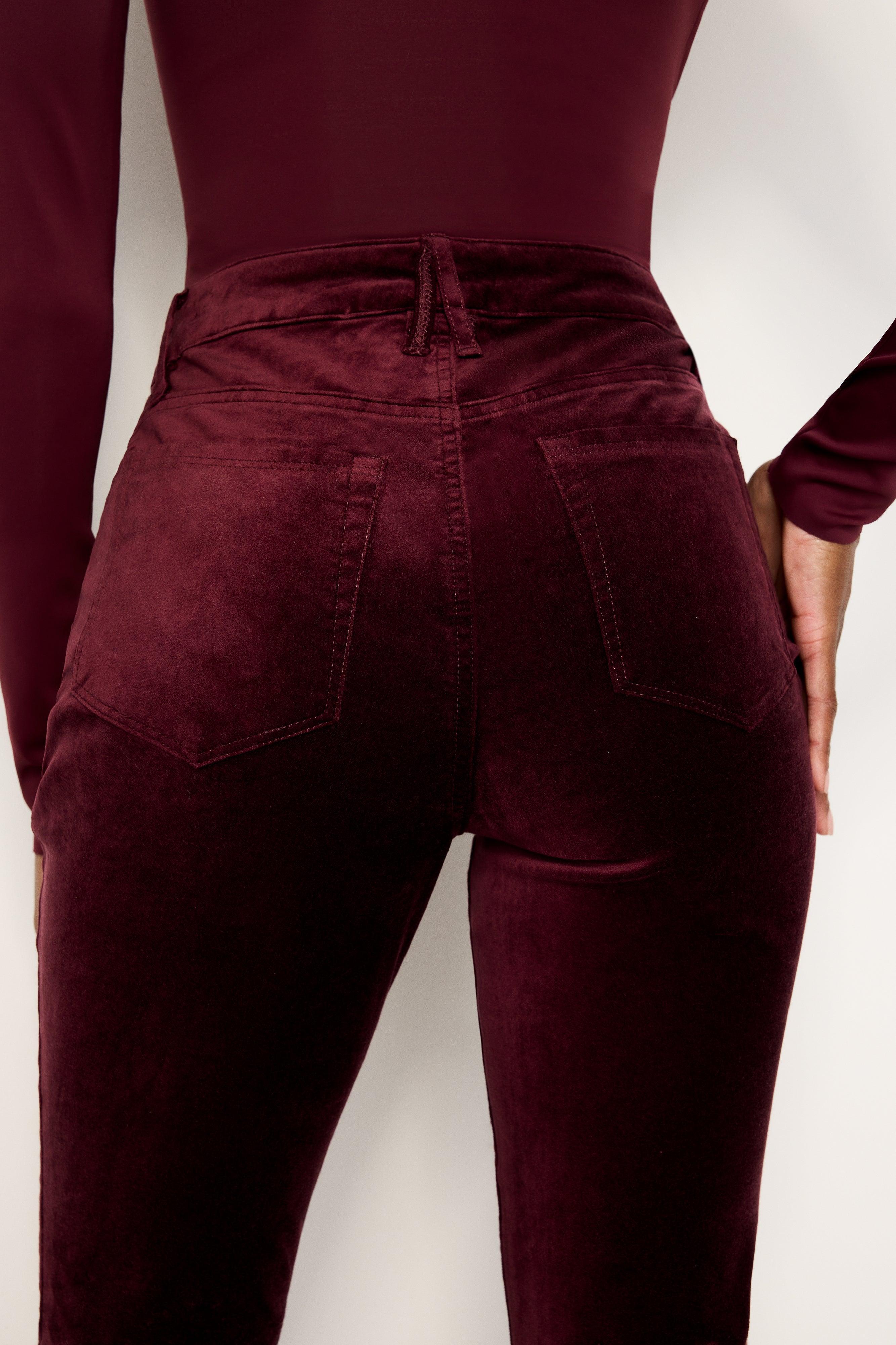 GOOD WAIST SUPER FLARE VELVET PANTS | OXBLOOD002 Product Image