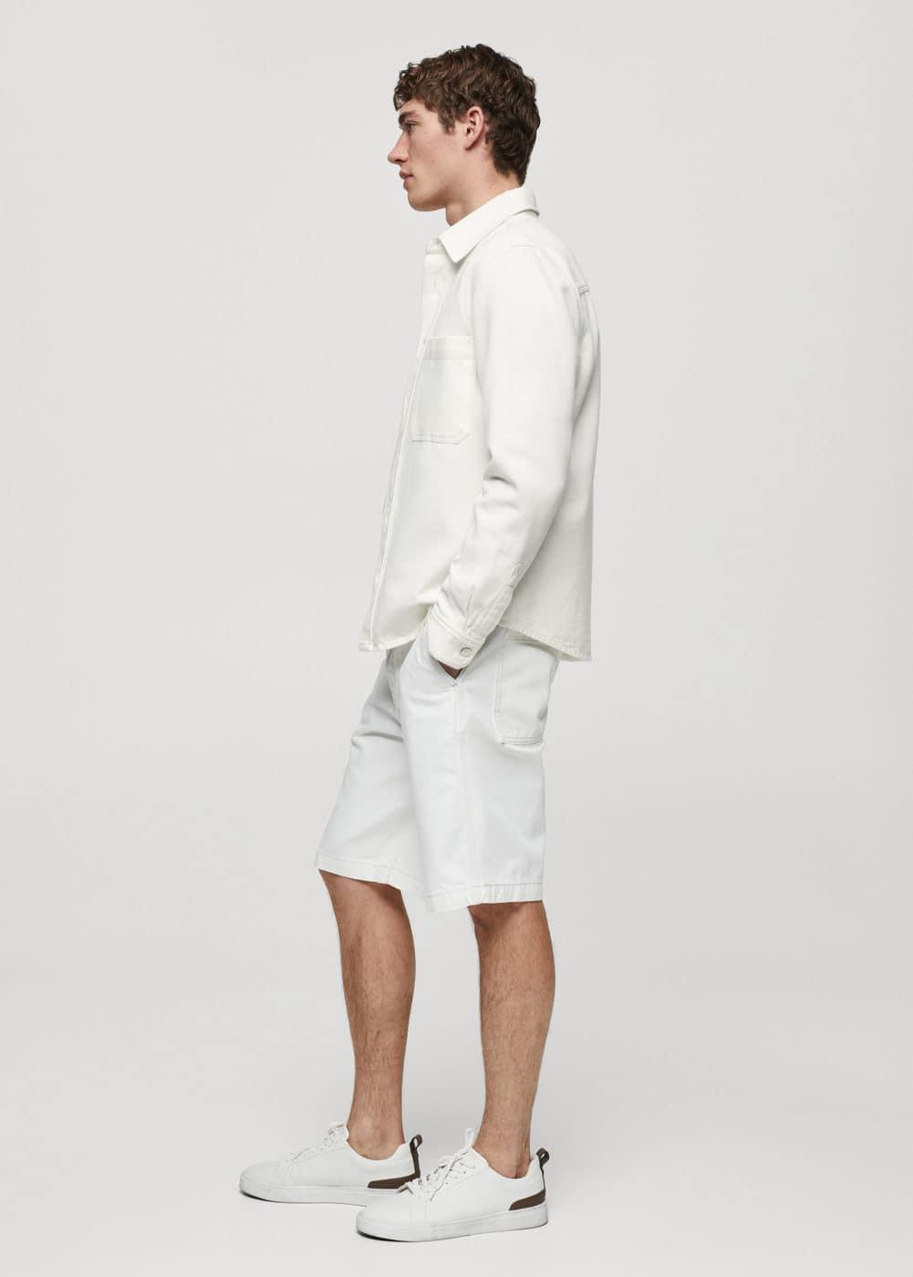 MANGO MAN - Regular-fit overshirt with pocket off whiteMen Product Image