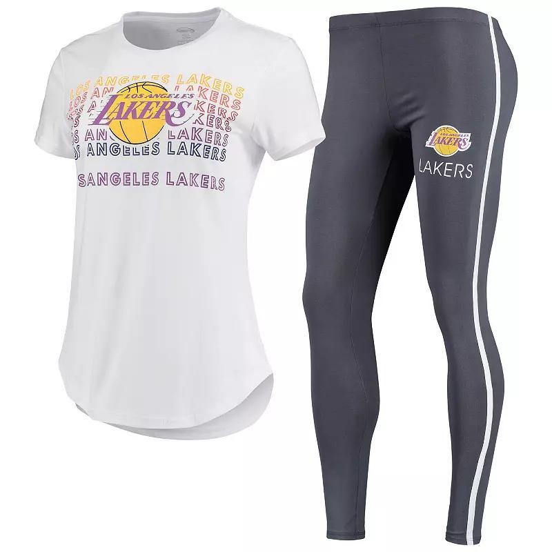 Womens Concepts Sport /Charcoal Los Angeles Lakers Sonata T-Shirt & Leggings Set Product Image