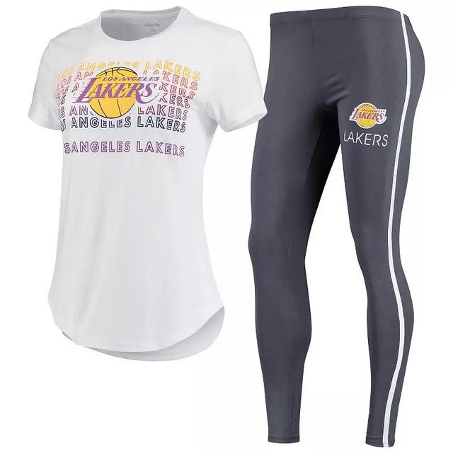 Womens Concepts Sport /Charcoal Los Angeles Lakers Sonata T-Shirt & Leggings Set Product Image