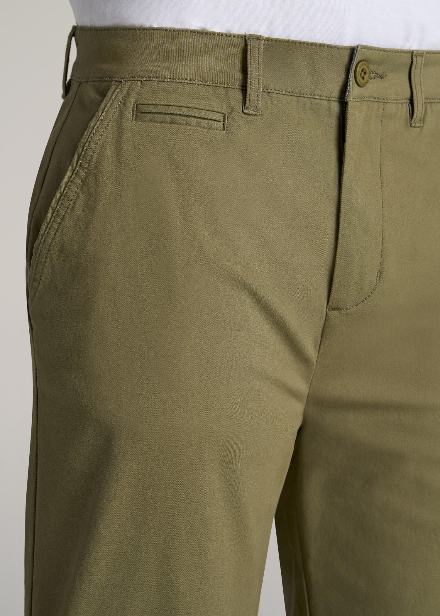 Chino Shorts for Tall Men in Fatigue Green Product Image