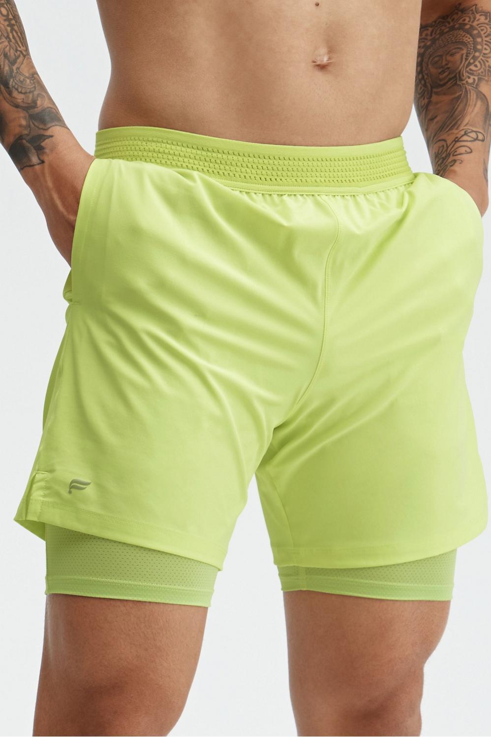 Fabletics Men The Fundamental Short (Lined) male Faded Lime Size L Product Image