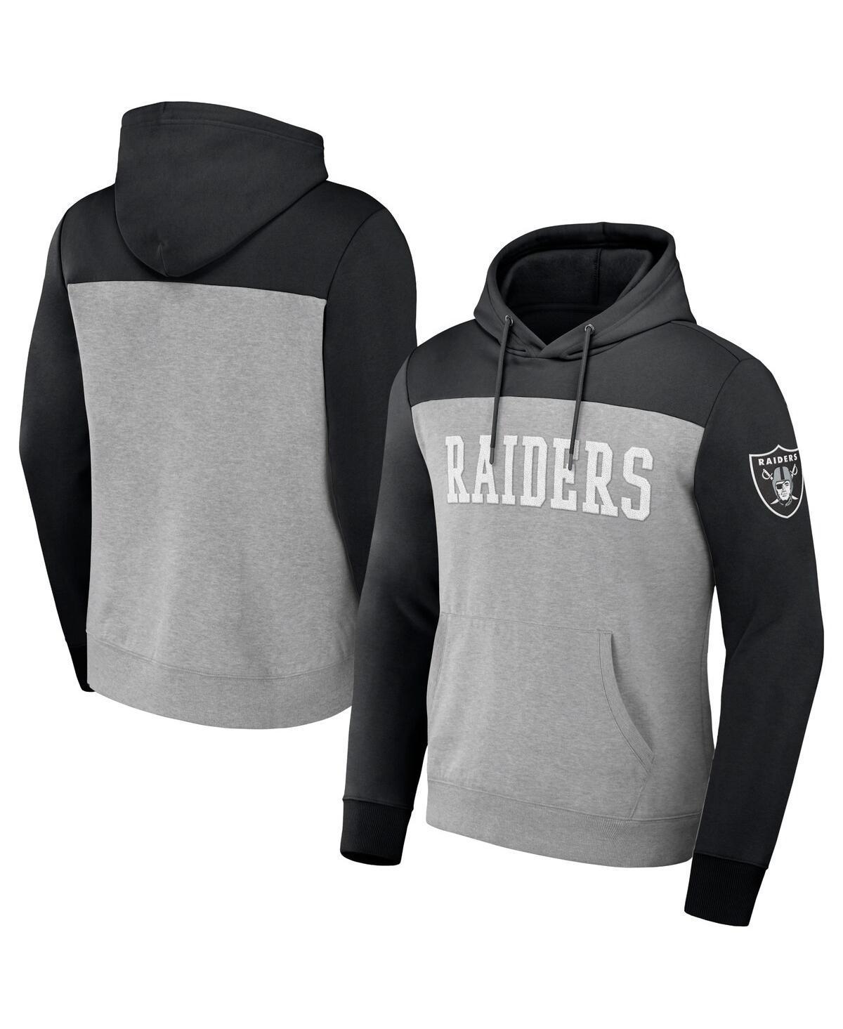 Mens NFL x Darius Rucker Collection by Fanatics Heather Gray Las Vegas Raiders Color Blocked Pullover Hoodie Product Image