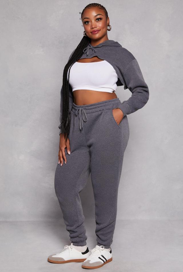 Womens Plus Size Fleece High Waist Sweatpants Product Image