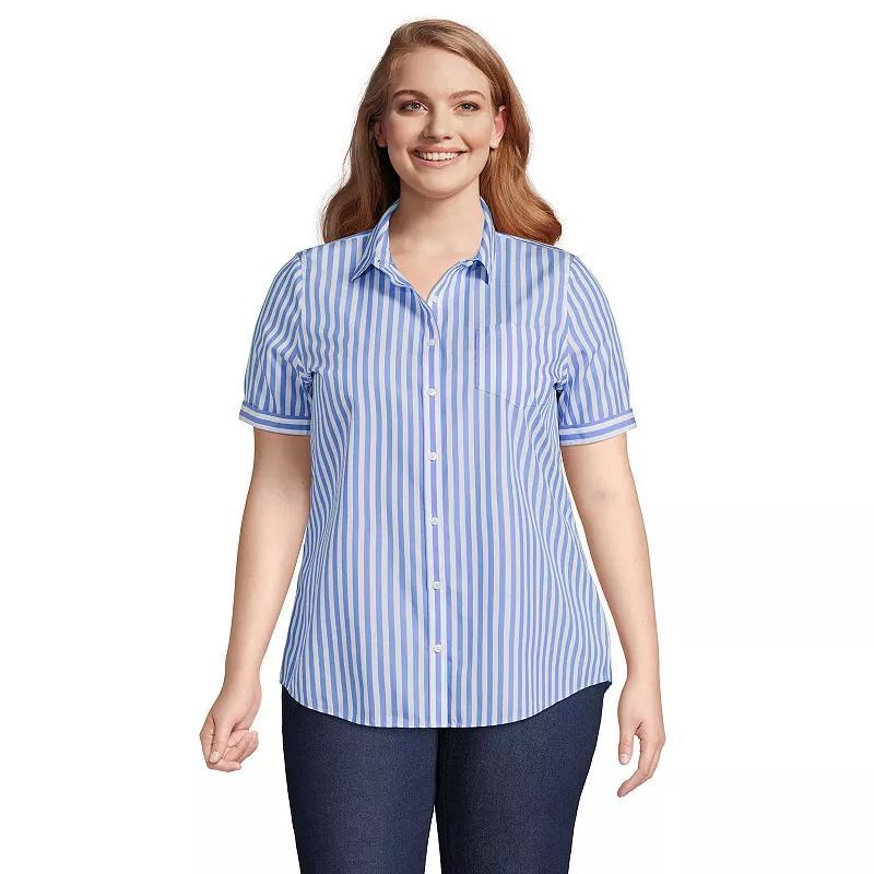 Plus Size Lands End Favorite Wrinkle Free No Iron Short Sleeve Shirt, Womens product image