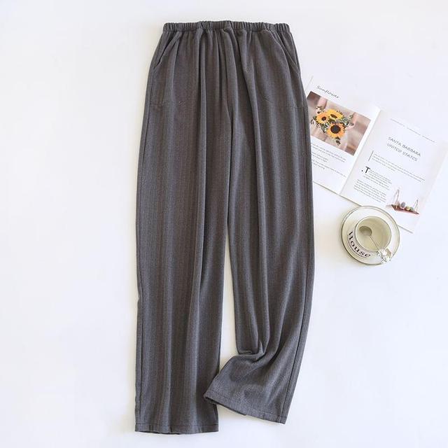 Couple Matching High Waist Striped Wide Leg Pants (Various Designs) Product Image