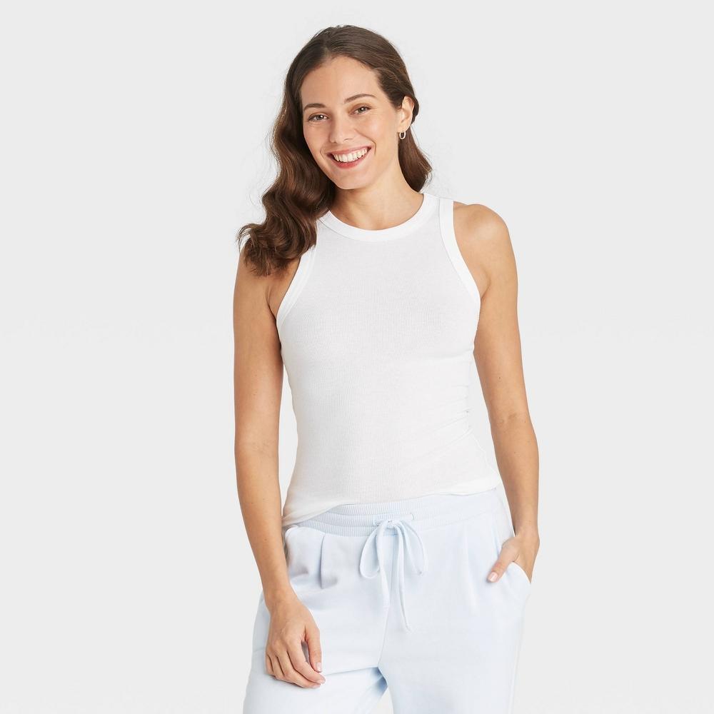 Womens Ribbed Tank Top - A New Day White S Product Image