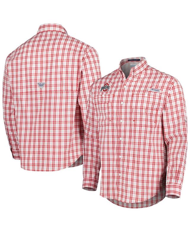 Mens Columbia Scarlet Ohio State Buckeyes Super Tamiami Omni-Wick Long Sleeve Button-Down Shirt Product Image