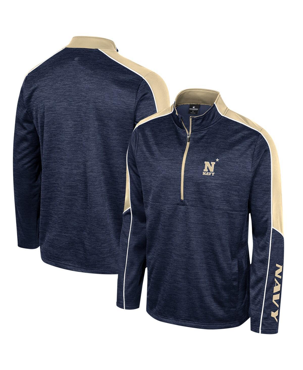 Mens Colosseum Midshipmen Marled Half-Zip Jacket Blue Product Image