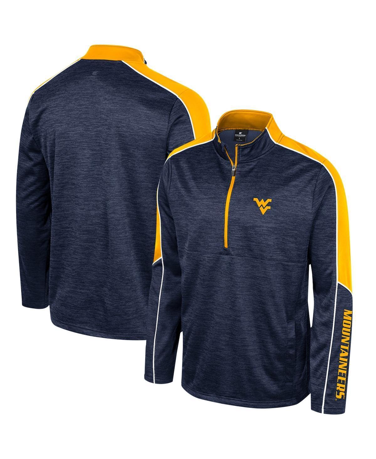 Mens Colosseum Navy West Virginia Mountaineers Marled Half-Zip Jacket Product Image