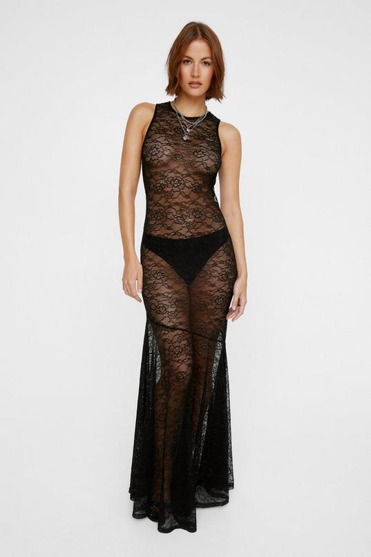 Sheer Lace Maxi Dress Product Image