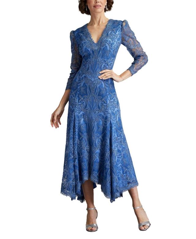 Tadashi Shoji Womens Beata Handkerchief Hem Midi Dress Product Image