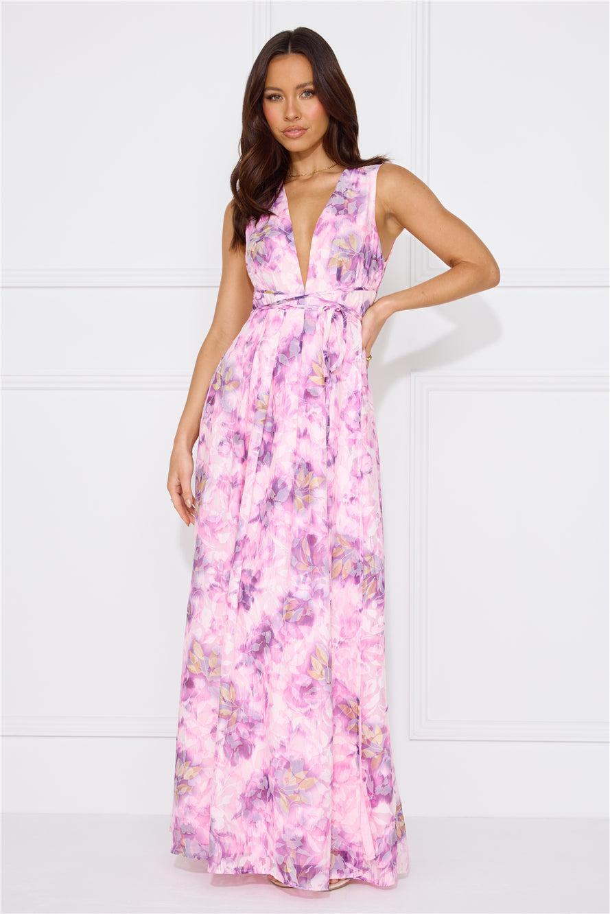 Gold Sky Maxi Dress Purple Product Image