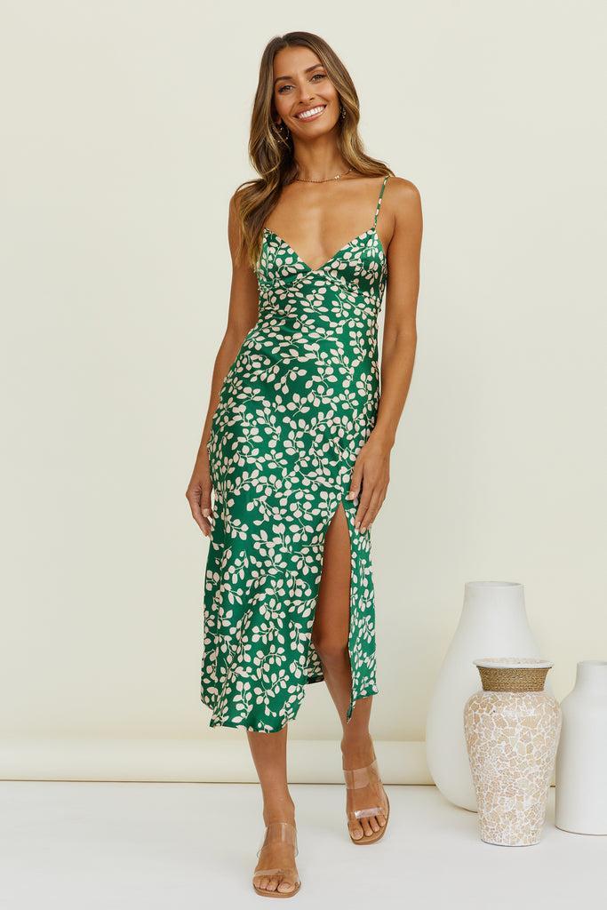 Climbing Vines Maxi Dress Green Product Image