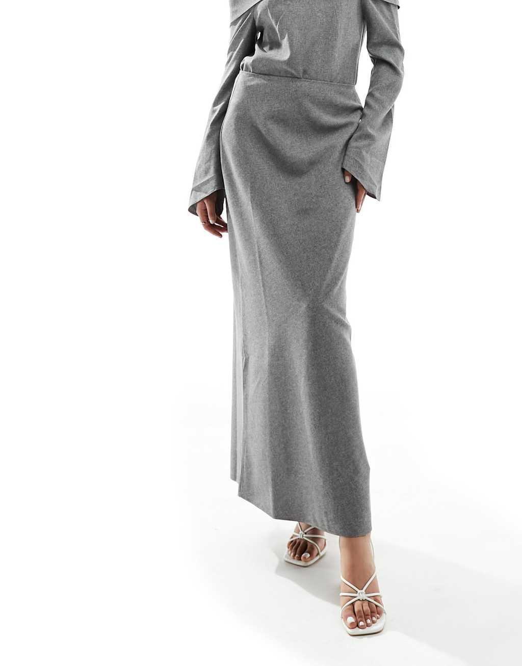 ASOS DESIGN clean maxi skirt in gray - part of a set Product Image