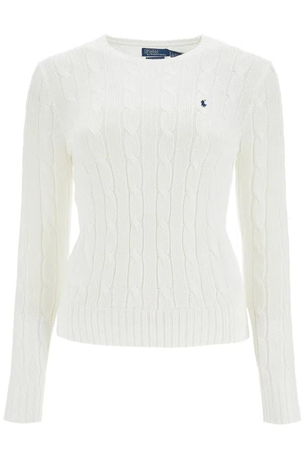 POLO RALPH LAUREN Cable Sweater With Logo In White Product Image