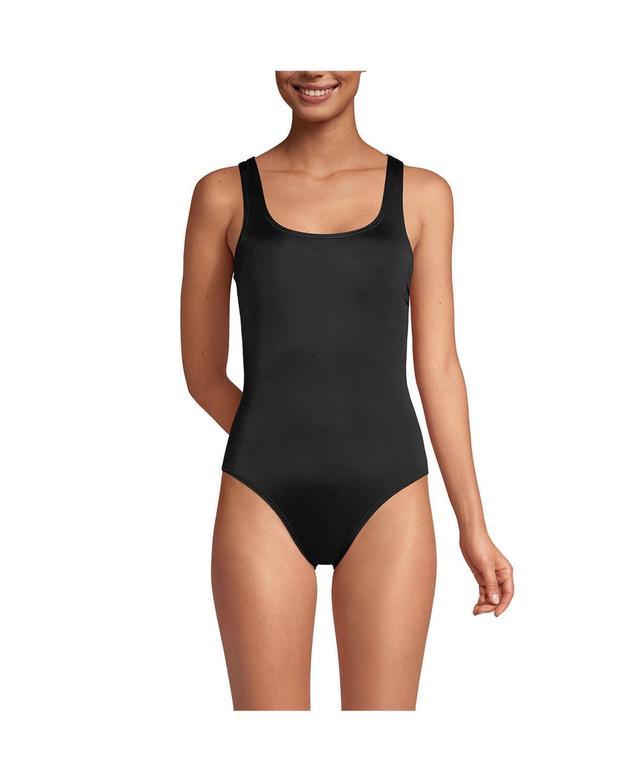 Lands End Womens D-Cup Chlorine Resistant High Leg Tugless Sporty One Piece Swimsuit Product Image