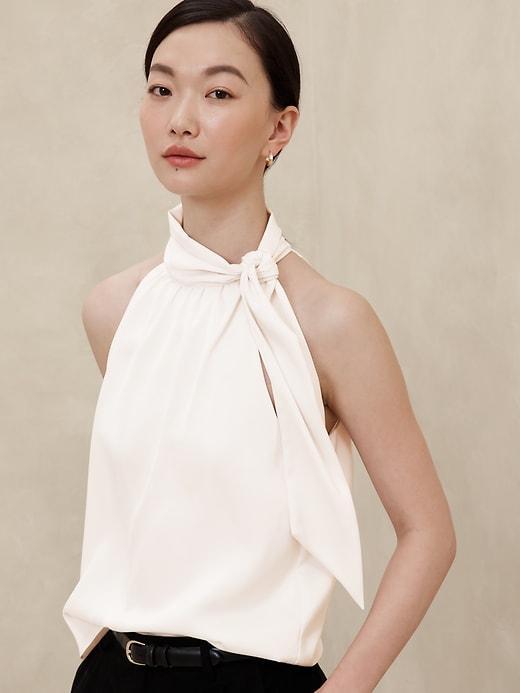 Halter Tie-Neck Blouse Product Image