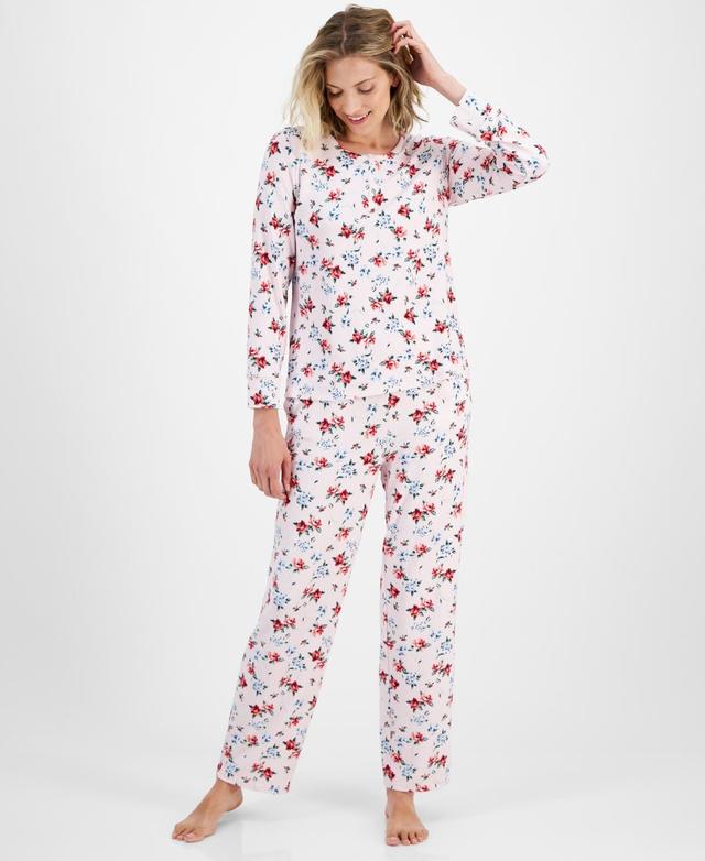 Charter Club Womens 2-Pc. Printed Long-Sleeve Pajamas Set, Created for Macys Product Image