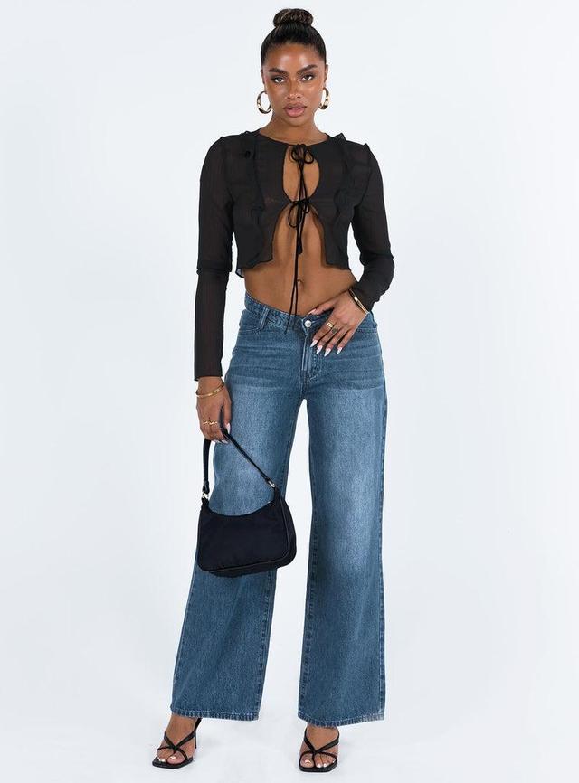 Karol V-waist Jeans Dark Wash Denim Product Image